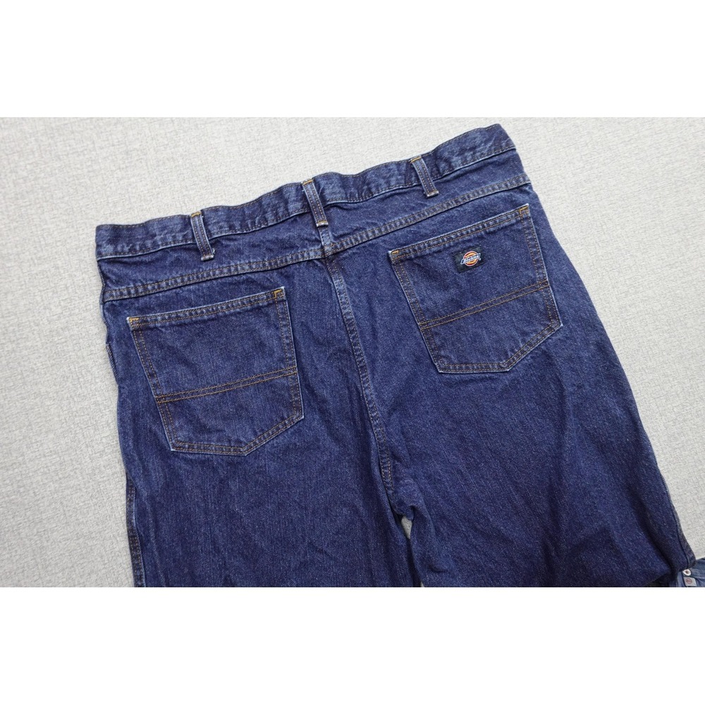 Dickies Relaxed Straight Fit Jeans Mens 38x30 Blue Dark Wash Denim Work Pants